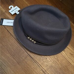 Nine West Charcoal Hat with Black Band nwt